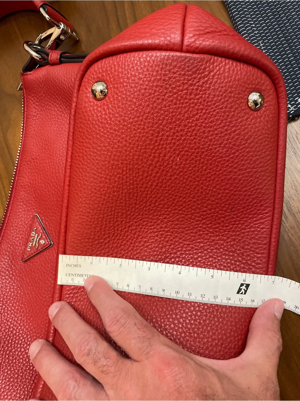 Prada Vibrant Red Pebbled Leather Shoulder Hobo - Picture 9 of 9